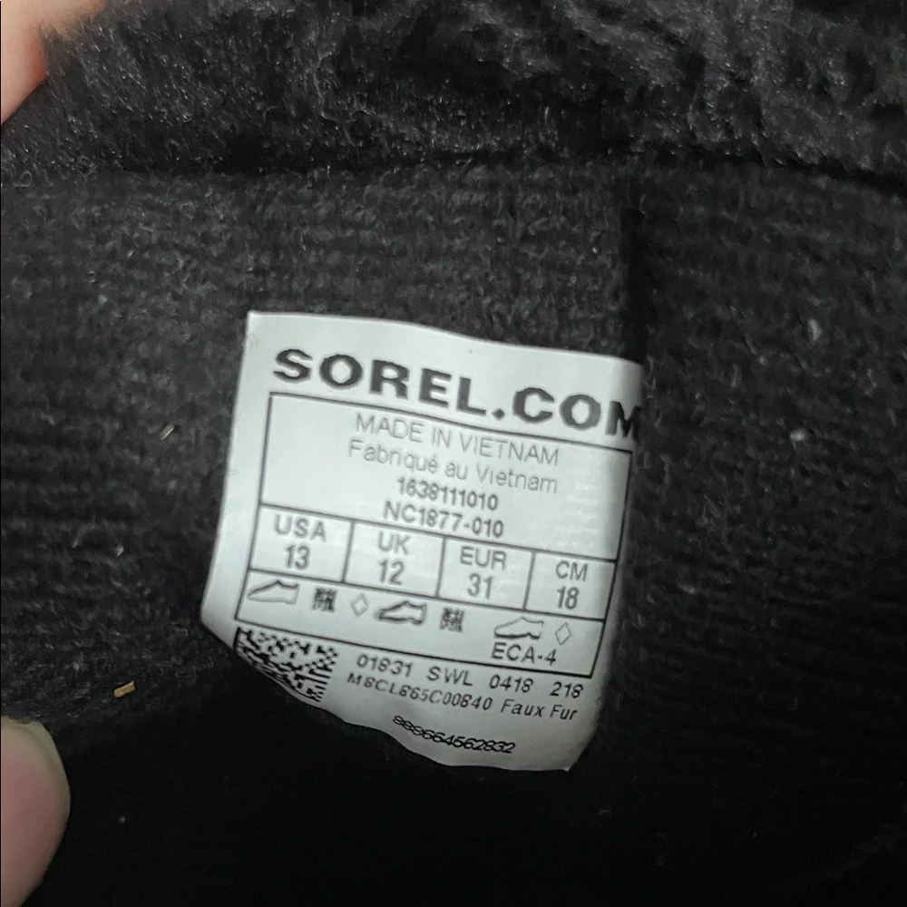 Sorel‎ Kids Black Snow Boots Waterproof Lined Winter Boots Strap Closure Great